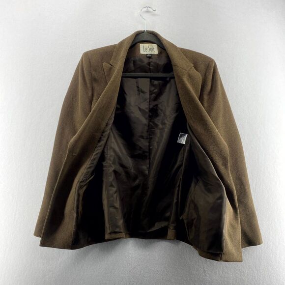 Le Suit Brown Business Work Blazer Womens Size 10 - Picture 2 of 10